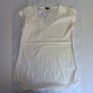 Express Cream Cap Sleeve Fitted T-Shirt